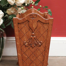 Load image into Gallery viewer, x SOLD Vintage French Oak and Cane Magazine Rack or Magazine Holder with Centre Divider. B12011