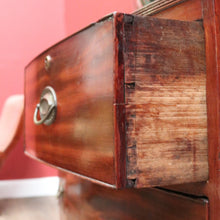 Load image into Gallery viewer, Antique English Georgian 1940s Bow Front Chest – 4 Drawers – Brass Handles. B12564