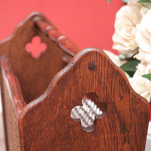 Load image into Gallery viewer, x SOLD Vintage French Oak and Cane Magazine Rack or Magazine Holder with Centre Divider. B12012