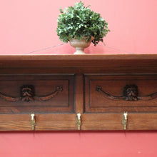 Load image into Gallery viewer, x SOLD Antique French Coat Rack with Brass Horse-Head Hooks and Carved Lion Faces. B11328