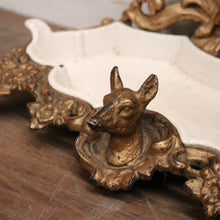 Load image into Gallery viewer, x SOLD Antique French Cast Iron Gold-painted Carved Hunting Scene Umbrella Holder or Stand. B10837