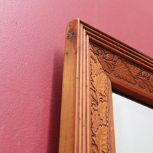 Load image into Gallery viewer, Antique Oak Wall Mirror Bevelled Glass Carved Leaves and Acorns. B12965
