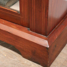 Load image into Gallery viewer, Antique English Mahogany Cabinet – Gilt Mounts, Inlay, Key, Glass Door. B12562