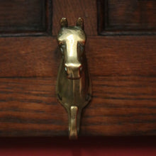 Load image into Gallery viewer, x SOLD Antique French Coat Rack with Brass Horse-Head Hooks and Carved Lion Faces. B11328