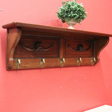 Load image into Gallery viewer, x SOLD Antique French Coat Rack with Brass Horse-Head Hooks and Carved Lion Faces. B11328