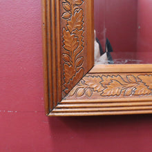 Load image into Gallery viewer, Antique Oak Wall Mirror Bevelled Glass Carved Leaves and Acorns. B12966