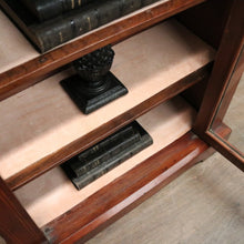 Load image into Gallery viewer, Antique English Mahogany Cabinet – Gilt Mounts, Inlay, Key, Glass Door. B12562