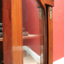 Load image into Gallery viewer, Antique English Mahogany Cabinet – Gilt Mounts, Inlay, Key, Glass Door. B12562