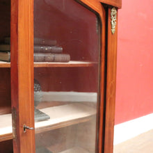 Load image into Gallery viewer, Antique English Mahogany Cabinet – Gilt Mounts, Inlay, Key, Glass Door. B12562