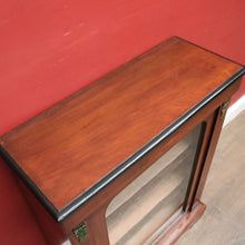 Load image into Gallery viewer, Antique English Mahogany Cabinet – Gilt Mounts, Inlay, Key, Glass Door. B12562