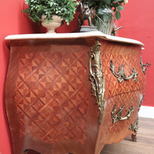 Load image into Gallery viewer, x SOLD Antique Chest of Drawers or Hall Cabinet, French Walnut, Brass and Marble Top Chest. B11349