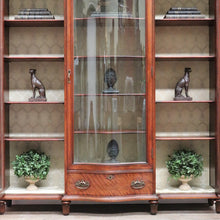 Load image into Gallery viewer, Antique Mahogany China Cabinet Three Glass Doors Curved Centre. B12977