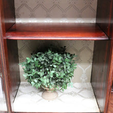 Load image into Gallery viewer, Antique Mahogany China Cabinet Three Glass Doors Curved Centre. B12977
