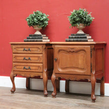 Load image into Gallery viewer, x SOLD Pair of Antique French Oak Bedside Cabinet or Lamp or Side Cupboards. B11448