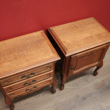 Load image into Gallery viewer, x SOLD Pair of Antique French Oak Bedside Cabinet or Lamp or Side Cupboards. B11448