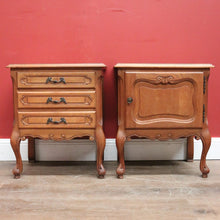 Load image into Gallery viewer, x SOLD Pair of Antique French Oak Bedside Cabinet or Lamp or Side Cupboards. B11448