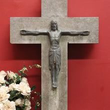 Load image into Gallery viewer, x SOLD Bluestone Cross or Crucifix with Bronze Statue of Jesus. B12119