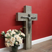 Load image into Gallery viewer, x SOLD Bluestone Cross or Crucifix with Bronze Statue of Jesus. B12119
