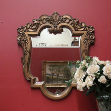 Load image into Gallery viewer, x SOLD Antique Mirror, French Gilt Framed Bevelled Edge Wall Mirror, Shield-shaped. B11309