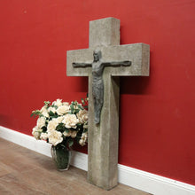 Load image into Gallery viewer, x SOLD Bluestone Cross or Crucifix with Bronze Statue of Jesus. B12119