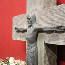 Load image into Gallery viewer, x SOLD Bluestone Cross or Crucifix with Bronze Statue of Jesus. B12119