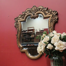Load image into Gallery viewer, x SOLD Antique Mirror, French Gilt Framed Bevelled Edge Wall Mirror, Shield-shaped. B11309