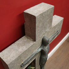 Load image into Gallery viewer, x SOLD Bluestone Cross or Crucifix with Bronze Statue of Jesus. B12119