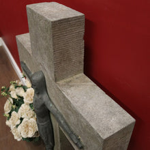 Load image into Gallery viewer, x SOLD Bluestone Cross or Crucifix with Bronze Statue of Jesus. B12119