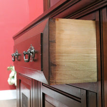 Load image into Gallery viewer, Antique English Pine Two Height Bookcase Glass Upper Doors. B12963