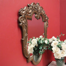 Load image into Gallery viewer, x SOLD Antique Mirror, French Gilt Framed Bevelled Edge Wall Mirror, Shield-shaped. B11309
