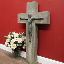 Load image into Gallery viewer, x SOLD Bluestone Cross or Crucifix with Bronze Statue of Jesus. B12119