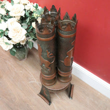 Load image into Gallery viewer, x SOLD WWI Trench Artwork/Art Shell Casing, Umbrella Holder or Door Stop. German Helmet with Eagle. B11339