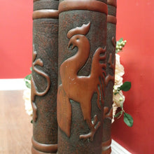 Load image into Gallery viewer, x SOLD WWI Trench Artwork/Art Shell Casing, Umbrella Holder or Door Stop. German Helmet with Eagle. B11339