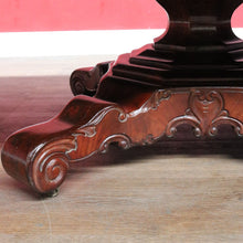 Load image into Gallery viewer, Antique English Mahogany Dining Table 4 Leaves Pedestal Base c1880. B12973