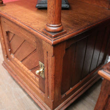 Load image into Gallery viewer, x SOLD Antique French Oak and Marble Bedside Tables or Cupboards, Lamp side Tables. B12113