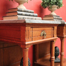 Load image into Gallery viewer, x SOLD Antique French Oak and Marble Bedside Tables or Cupboards, Lamp side Tables. B12113