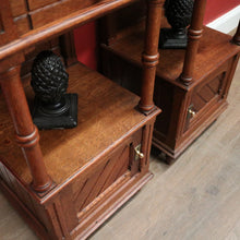 Load image into Gallery viewer, x SOLD Antique French Oak and Marble Bedside Tables or Cupboards, Lamp side Tables. B12113