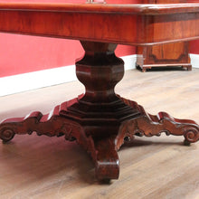Load image into Gallery viewer, Antique English Mahogany Dining Table 4 Leaves Pedestal Base c1880. B12973