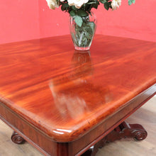 Load image into Gallery viewer, Antique English Mahogany Dining Table 4 Leaves Pedestal Base c1880. B12973