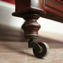 Load image into Gallery viewer, x SOLD Antique French Mahogany and Fabric Prayer Chair, Kneeler, Fretwork Cross. Prie Dieu B12116