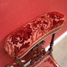 Load image into Gallery viewer, x SOLD Antique French Mahogany and Fabric Prayer Chair, Kneeler, Fretwork Cross. Prie Dieu B12116