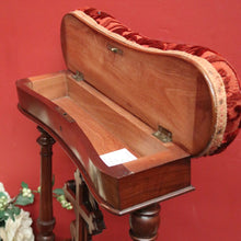 Load image into Gallery viewer, x SOLD Antique French Mahogany and Fabric Prayer Chair, Kneeler, Fretwork Cross. Prie Dieu B12116