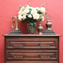 Load image into Gallery viewer, x SOLD French Oak Chest of Drawers – Brass Handles, Shaped Apron, Lovely Patina. B12554