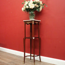 Load image into Gallery viewer, Antique French Mahogany & Marble Jardiniere Stand, Planter or Statue Stand with Gilt Brass Mounts. B12114