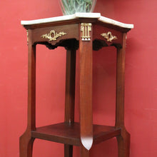 Load image into Gallery viewer, Antique French Mahogany & Marble Jardiniere Stand, Planter or Statue Stand with Gilt Brass Mounts. B12114