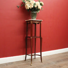 Load image into Gallery viewer, Antique French Mahogany & Marble Jardiniere Stand, Planter or Statue Stand with Gilt Brass Mounts. B12114