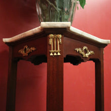 Load image into Gallery viewer, Antique French Mahogany & Marble Jardiniere Stand, Planter or Statue Stand with Gilt Brass Mounts. B12114