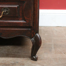 Load image into Gallery viewer, x SOLD French Oak Chest of Drawers – Brass Handles, Shaped Apron, Lovely Patina. B12554