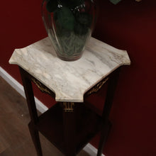 Load image into Gallery viewer, Antique French Mahogany & Marble Jardiniere Stand, Planter or Statue Stand with Gilt Brass Mounts. B12114