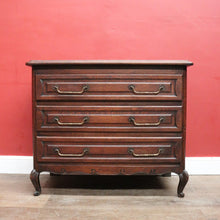 Load image into Gallery viewer, x SOLD French Oak Chest of Drawers – Brass Handles, Shaped Apron, Lovely Patina. B12554